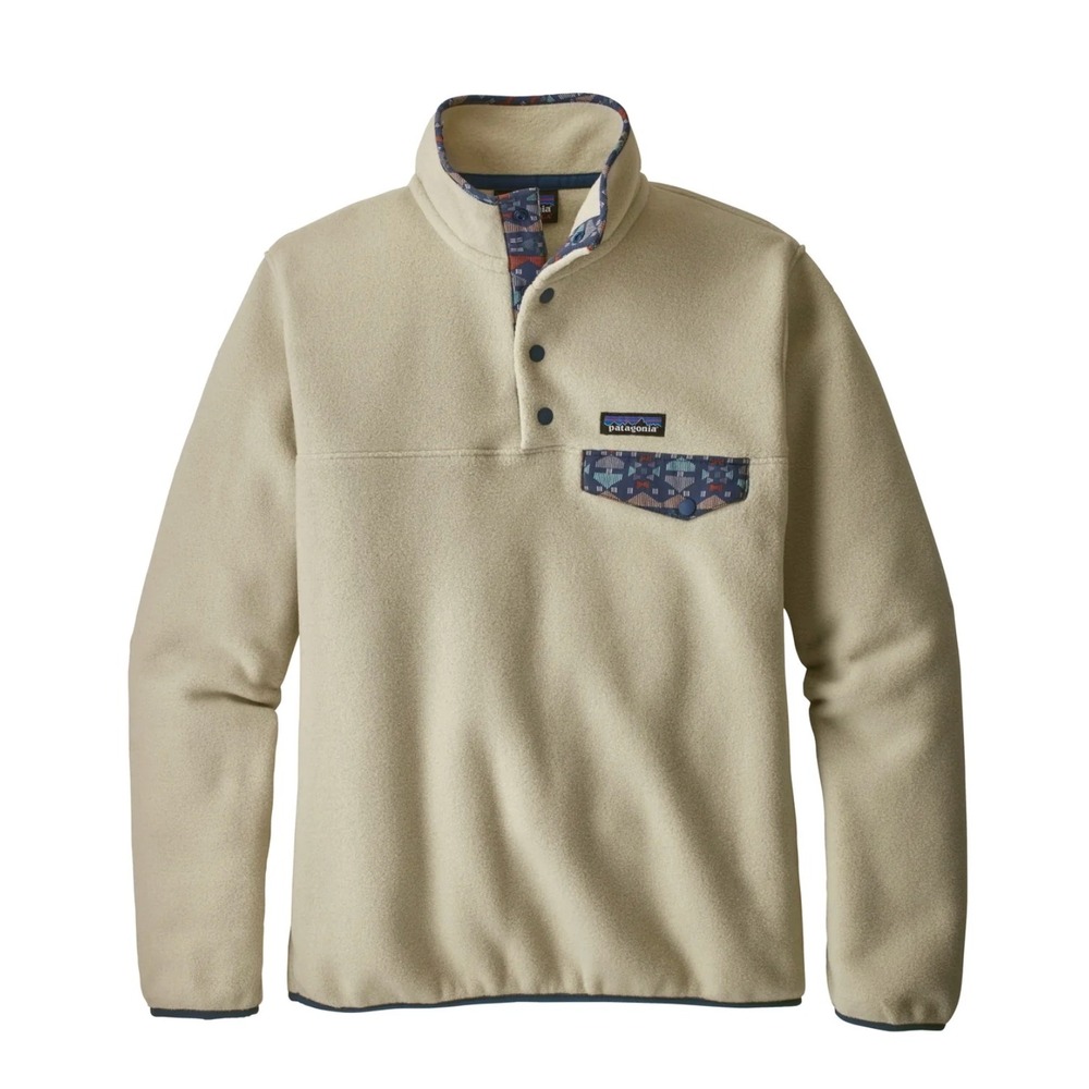 Patagonia Lightweight Synchilla Snap-T Pullover in Pelican & Stone Blue sz S
